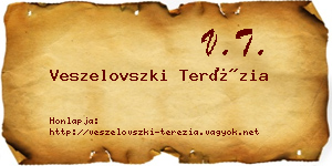 Veszelovszki Terézia névjegykártya